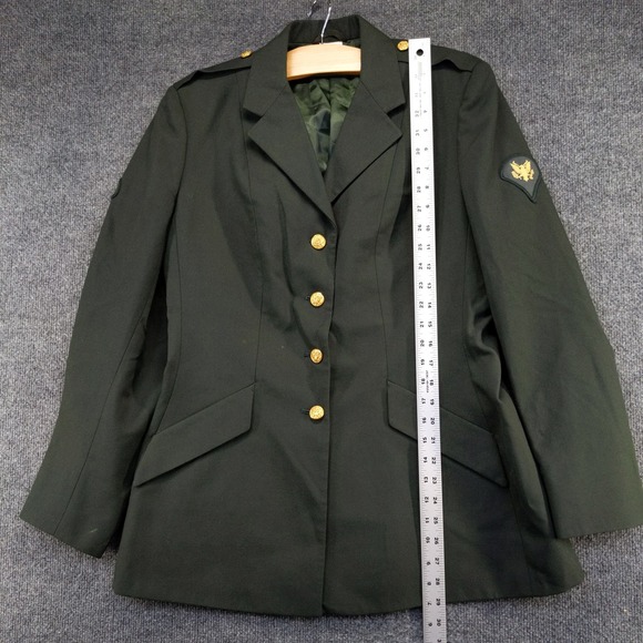 DPSC Women's Classic Design Fusible Coat Green Size 18L+ Poly Wool Blend Logo - Picture 14 of 16